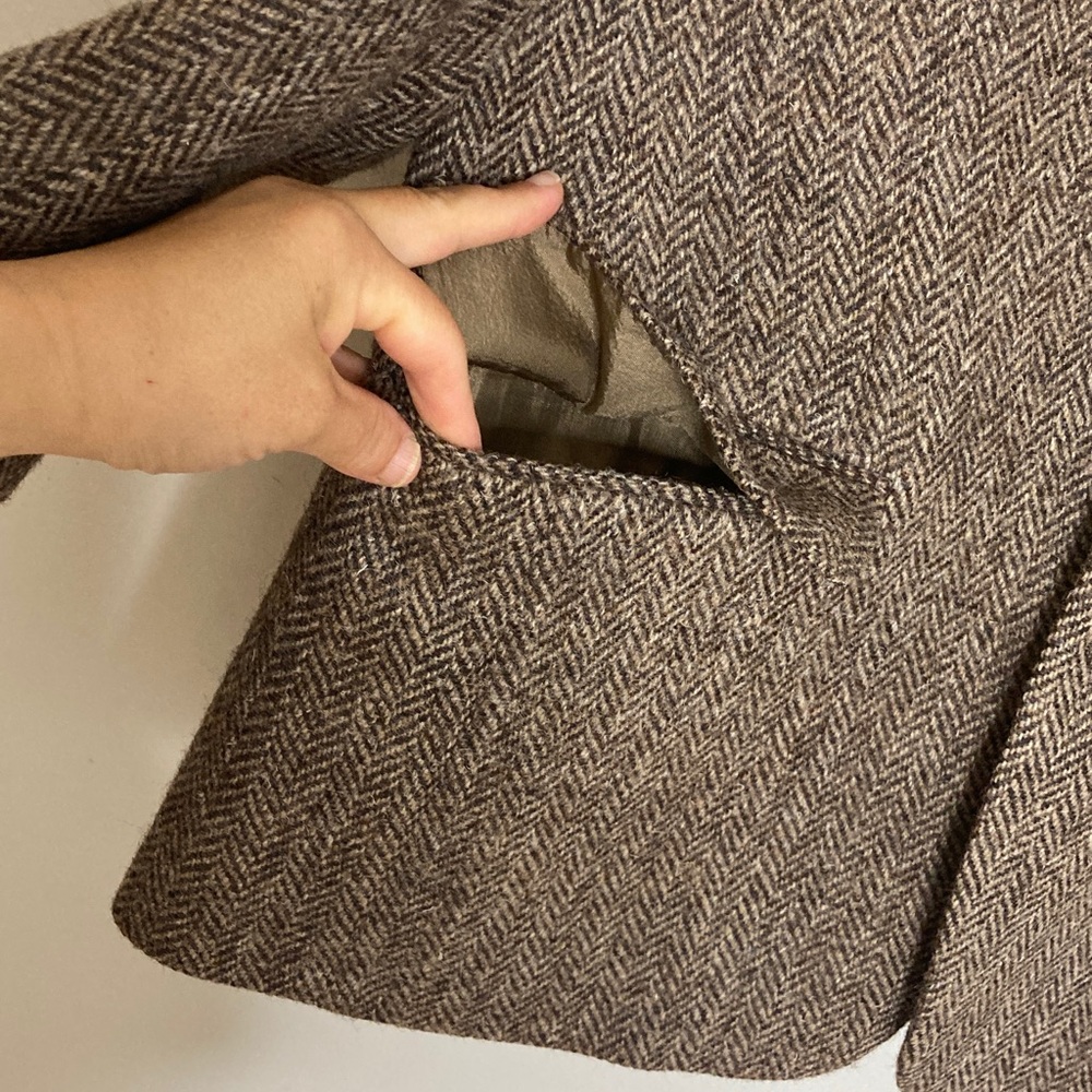 Vintage Harris Tweed Brown Herringbone Sport Coat - Picture 8 of 15